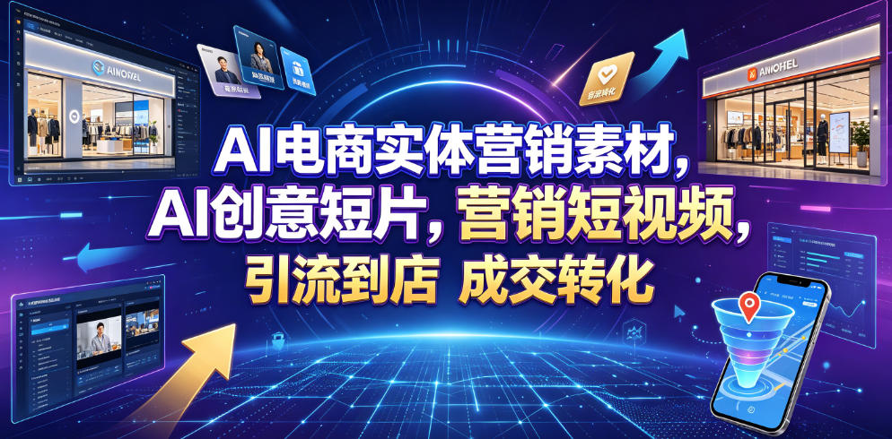 AI电商实体营销素材，AI创意短片，高效打造营销短视频，轻松引流到店，稳定提升门店客流与成交转化|无忧资源社