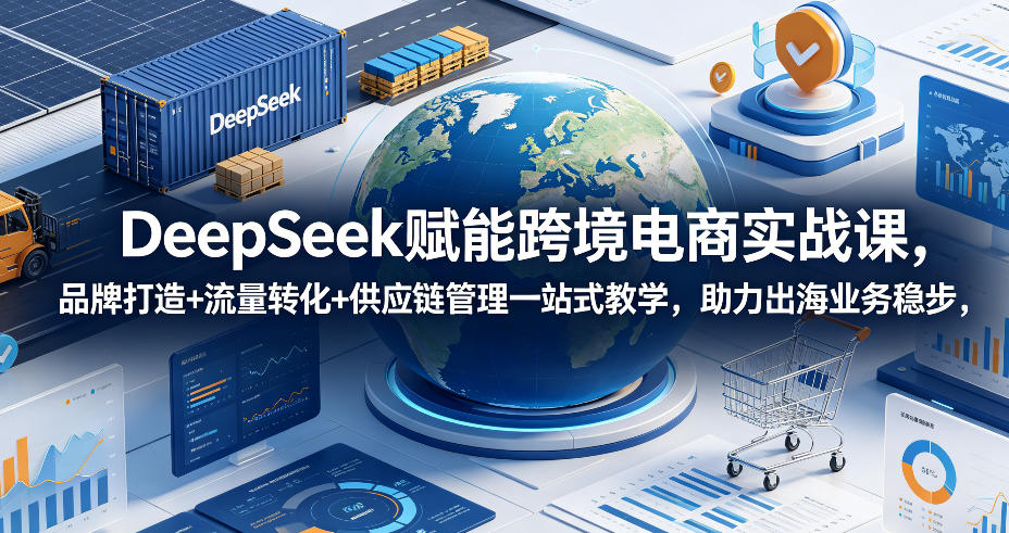 DeepSeek赋能跨境电商实战课，品牌打造+流量转化+供应链管理一站式教学，助力出海业务稳步发展|无忧资源社