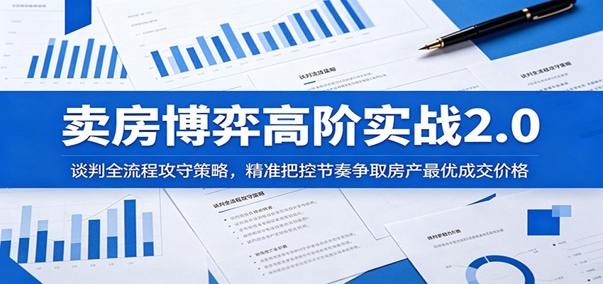 卖房博弈高阶实战2.0：谈判全流程攻守策略，精准把控节奏争取房产最优成交价格|无忧资源社
