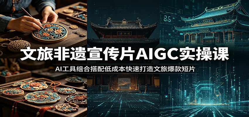 文旅非遗宣传片AIGC实操课：AI工具组合搭配低成本快速打造文旅爆款短片|无忧资源社
