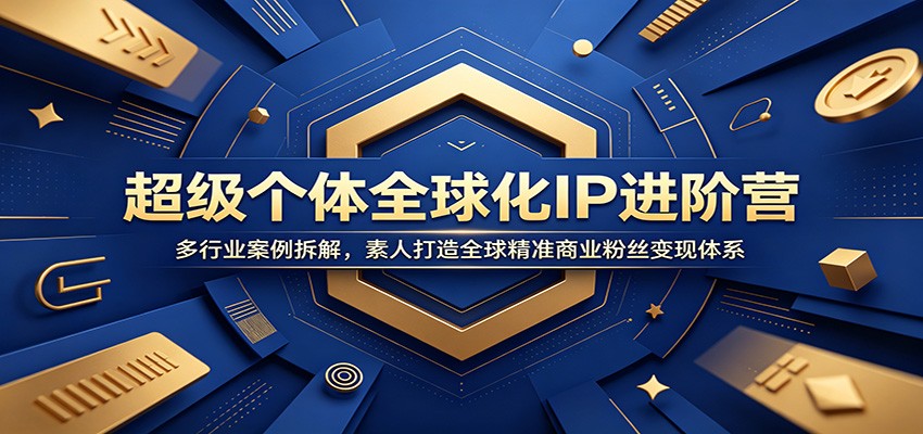 超级个体全球化IP进阶营：多行业案例拆解，素人打造全球精准商业粉丝变现体系|无忧资源社