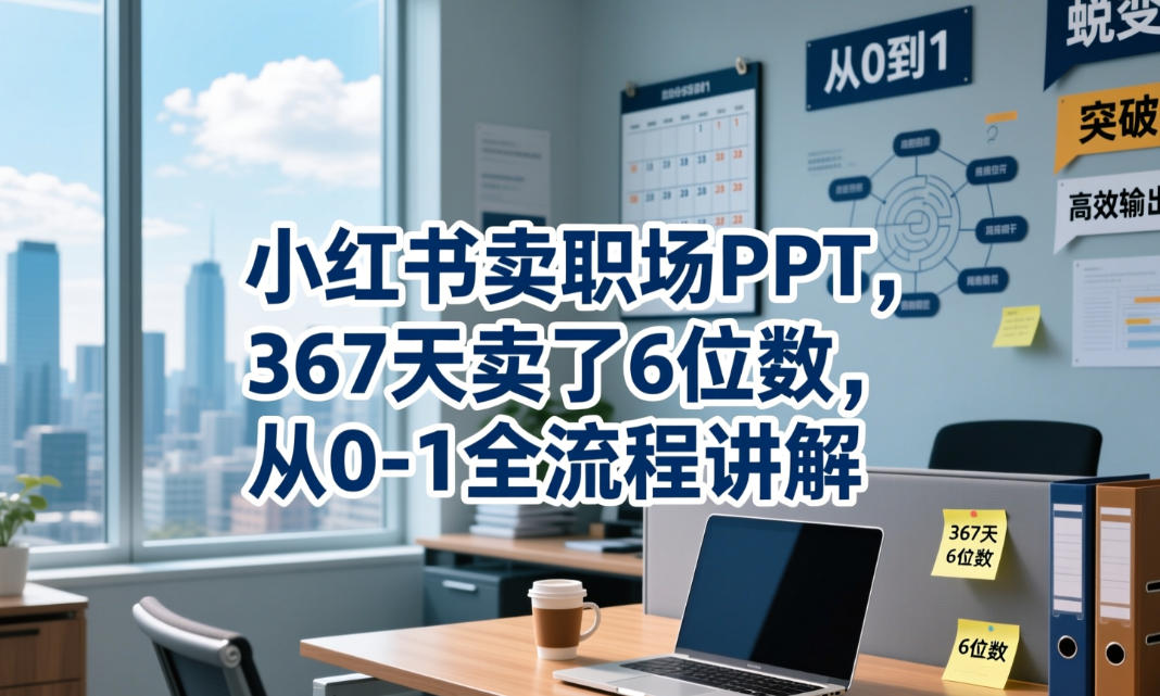 小红书卖职场PPT，367天卖了6位数，从0-1全流程讲解|无忧资源社