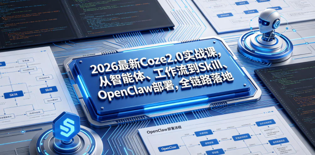2026最新Coze2.0实战课，从智能体、工作流到Skill、OpenClaw部署，全链路落地|无忧资源社
