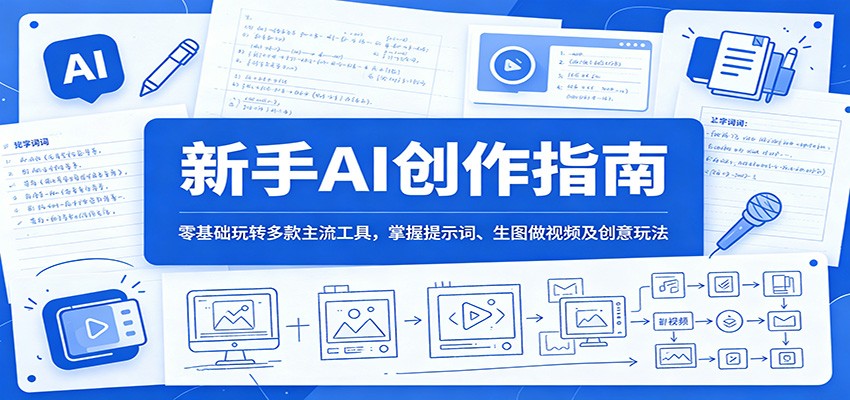 新手AI创作指南：零基础玩转多款主流工具，掌握提示词、生图做视频及创意玩法|无忧资源社
