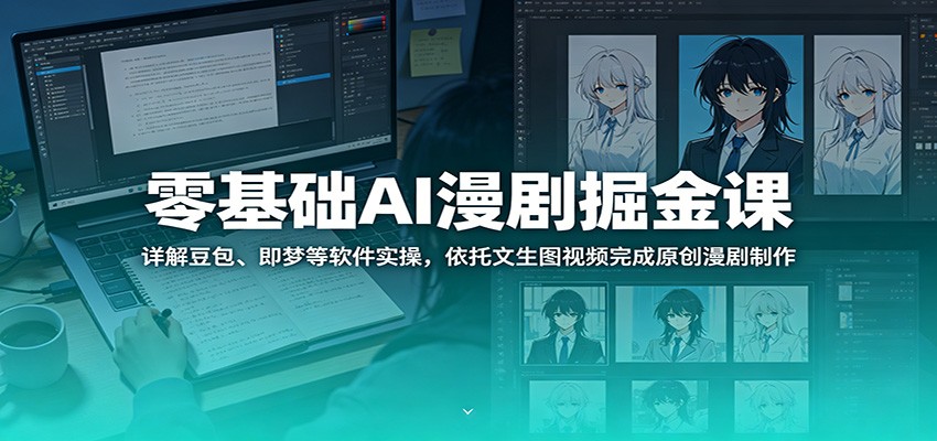 零基础AI漫剧掘金课：详解豆包、即梦等软件实操，依托文生图视频完成原创漫剧制作|无忧资源社