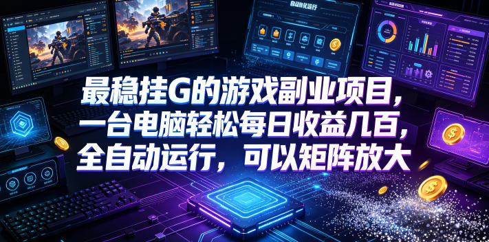 最稳挂G的游戏副业项目，一台电脑轻松每日收益几百，全自动运行，可以矩阵放大【揭秘】|无忧资源社
