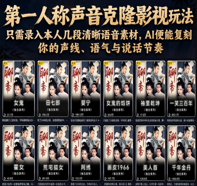 第一人称声音克隆影视玩法,只需录入本人几段清晰语音素材,AI便能复刻你的声线、语气与说话节奏|无忧资源社