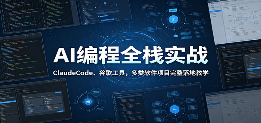 AI编程全栈实战:ClaudeCode、谷歌工具,多类软件项目完整落地教学|无忧资源社