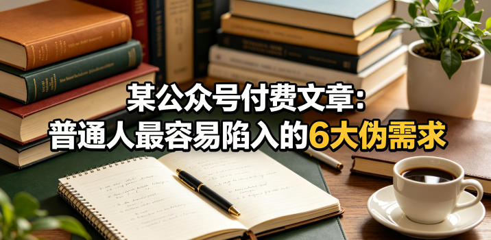 某公众号付费文章：普通人最容易陷入的6大伪需求|无忧资源社
