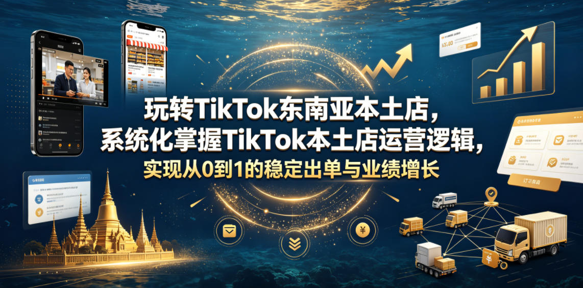 玩转TikTok东南亚本土店，系统化掌握TikTok本土店运营逻辑，实现从0到1的稳定出单与业绩增长|无忧资源社