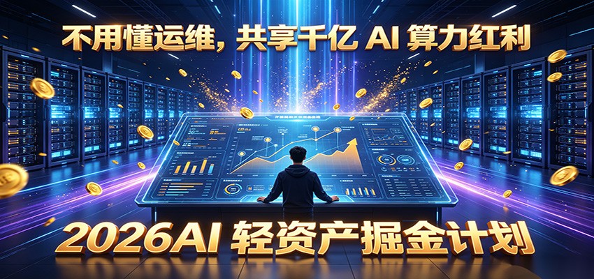 不用懂运维,共享千亿 AI 算力红利,2026AI 轻资产掘金计划|无忧资源社