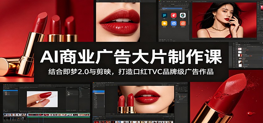 AI商业广告大片制作课：结合即梦2.0与剪映，打造口红TVC品牌级广告作品|无忧资源社