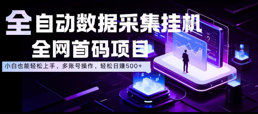全自动数据采集挂G，全网首码项目，简单易操作，小白也能轻松上手，多账号操作，轻松日入500+【揭秘】|无忧资源社