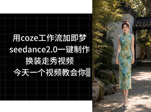 用coze工作流加即梦seedance2.0一键制作换装走秀视频，今天一个视频教会你|无忧资源社