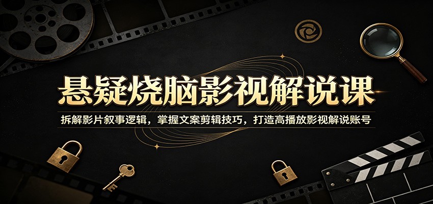 悬疑烧脑影视解说课:拆解影片叙事逻辑,掌握文案剪辑技巧,打造高播放影视解说账号|无忧资源社