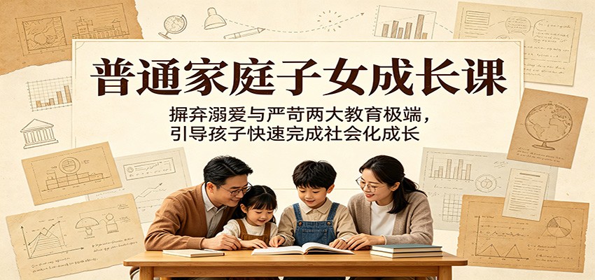 普通家庭子女成长课：摒弃溺爱与严苛两大教育极端，引导孩子快速完成社会化成长|无忧资源社