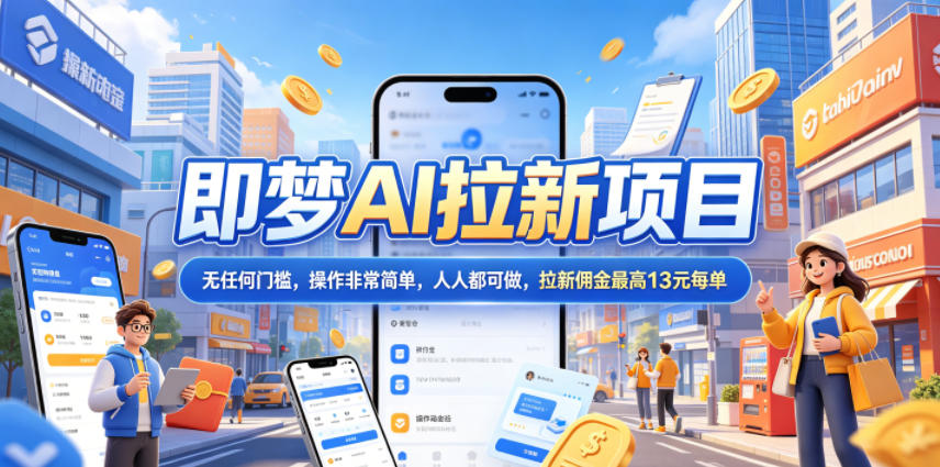 2026年即梦AI拉新项目最新玩法，无任何门槛，操作非常简单，人人都可做，拉新佣金最高13米每单（更新6月24日）|无忧资源社