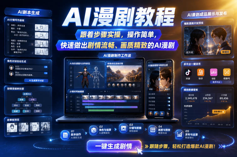 AI漫剧教程，跟着步骤实操，操作简单，快速做出剧情流畅、画质精致的AI漫剧|无忧资源社