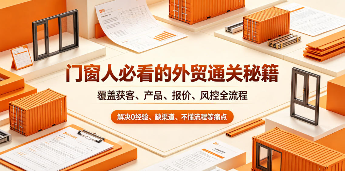 门窗人必看的外贸通关秘籍，块覆盖获客、产品、报价、风控全流程，解决0经验、缺渠道、不懂流程等痛点|无忧资源社