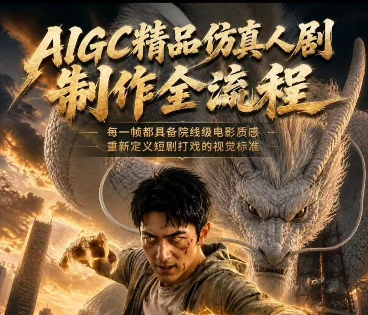 AIGC精品仿真人剧豢龙人全流程制作解析2026，国风仿真人创作+打斗剧情+人设编排，一站式AI短剧入门|无忧资源社
