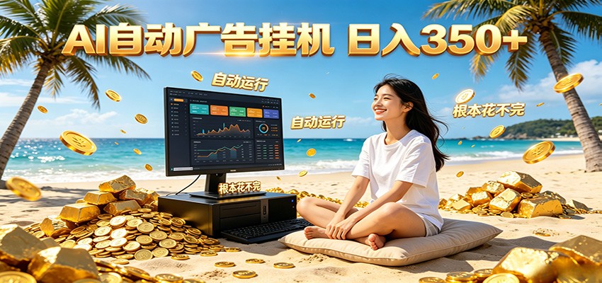 AI自动广告挂机 日入350+ 真正做到躺赚式变现,根本花不完!|无忧资源社