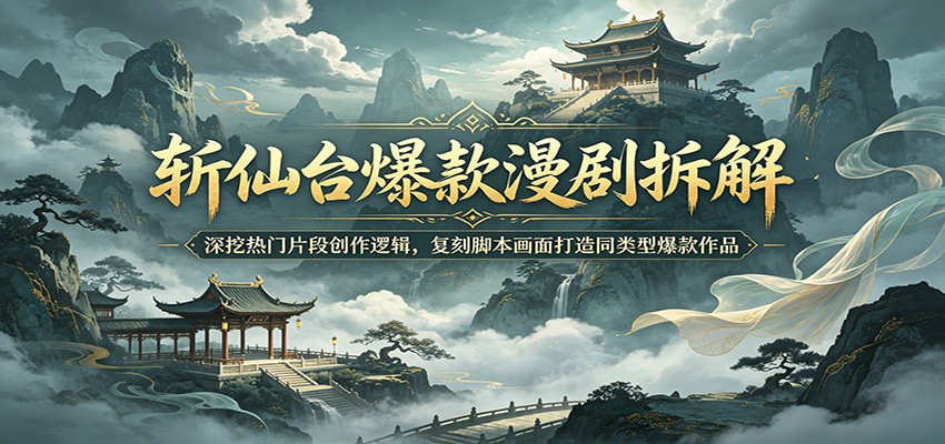 斩仙台爆款漫剧拆解：深挖热门片段创作逻辑，复刻脚本画面打造同类型爆款作品|无忧资源社