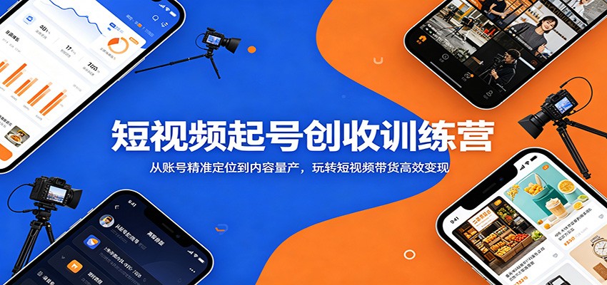 短视频起号创收训练营：从账号精准定位到内容量产，玩转短视频带货高效变现|无忧资源社