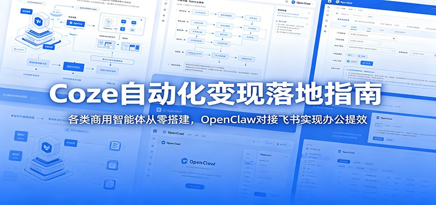Coze自动化变现落地指南：各类商用智能体从零搭建，OpenClaw对接飞书实现办公提效|无忧资源社