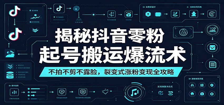 揭秘抖音零粉起号搬运爆流术：不拍不剪不露脸，裂变式涨粉变现全攻略|无忧资源社