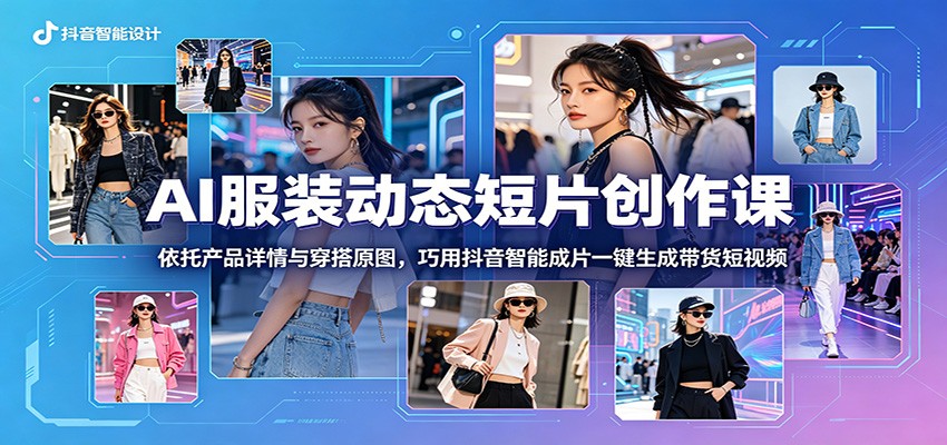 AI服装动态短片创作课:依托产品详情与穿搭原图,巧用抖音智能成片一键生成带货短视频|无忧资源社
