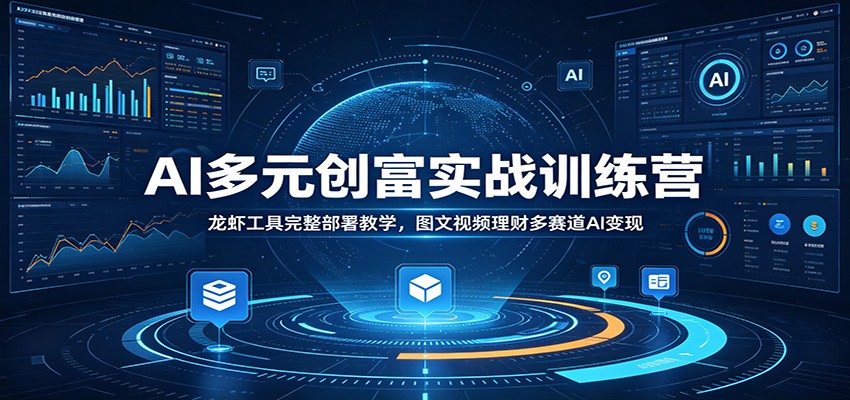 AI多元创富实战训练营：龙虾工具完整部署教学，图文视频理财多赛道AI变现|无忧资源社