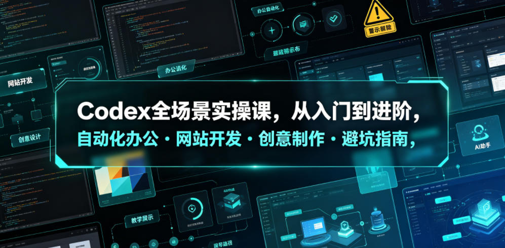Codex全场景实操课，从入门到进阶，自动化办公・网站开发・创意制作・避坑指南，全流程教学|无忧资源社