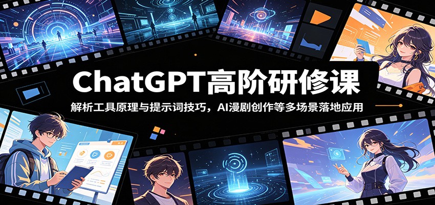 ChatGPT高阶研修课:解析工具原理与提示词技巧,AI漫剧创作等多场景落地应用|无忧资源社