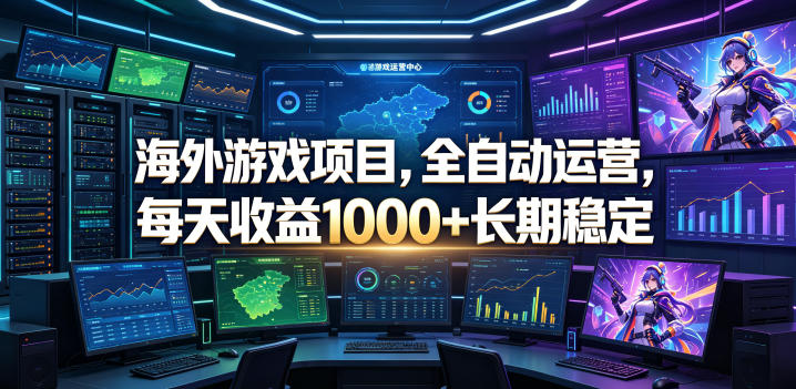 海外游戏项目,全自动运营,每天收益1000+长期稳定【揭秘】|无忧资源社