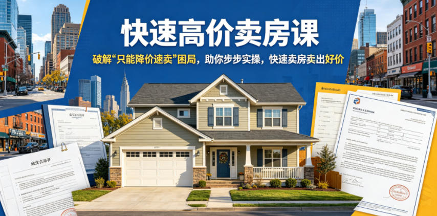 快速高价卖房课，破解“只能降价速卖”困局，助你步步实操，快速卖房卖出好价（更新2026）|无忧资源社