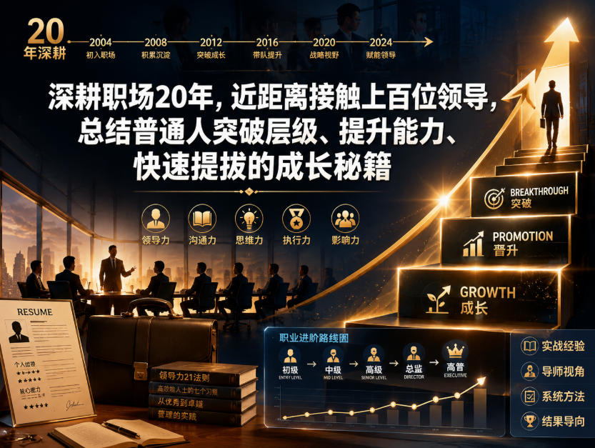 付费文章：深耕职场20年，近距离接触上百位领导，总结普通人突破层级、提升能力、快速提拔的成长秘籍（全网独家干货）|无忧资源社