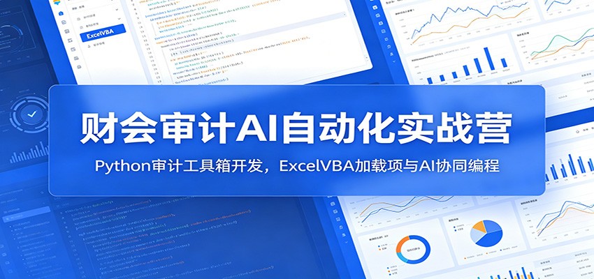 财会审计AI自动化实战营：Python审计工具箱开发，ExcelVBA加载项与AI协同编程|无忧资源社