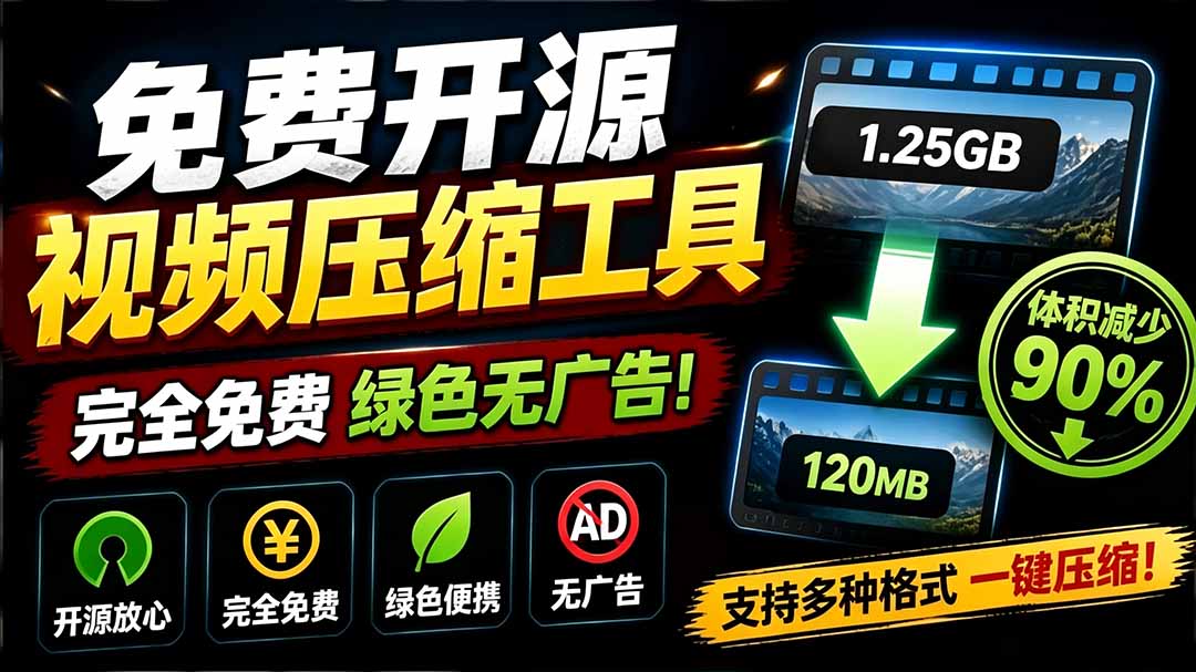 （19495期）Github开源视频压缩瘦身工具，轻松压缩90%，并保持画质清晰，完全免费绿色无广告！VideoSlim|无忧资源社