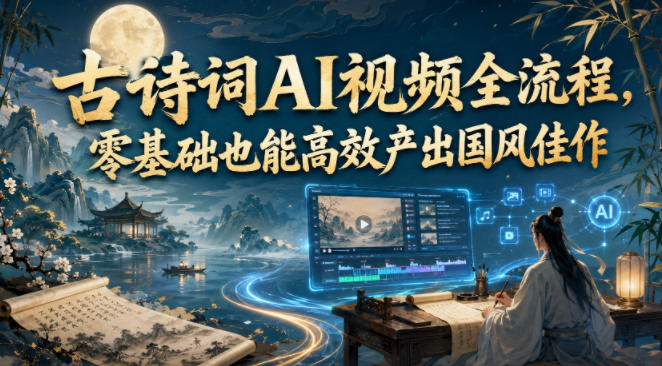 古诗词AI视频全流程，零基础也能高效产出国风佳作|无忧资源社