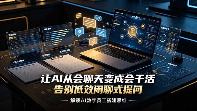 （19130期）让AI从会聊天变成会干活，告别低效闲聊式提问，解锁AI数字员工搭建思维|无忧资源社
