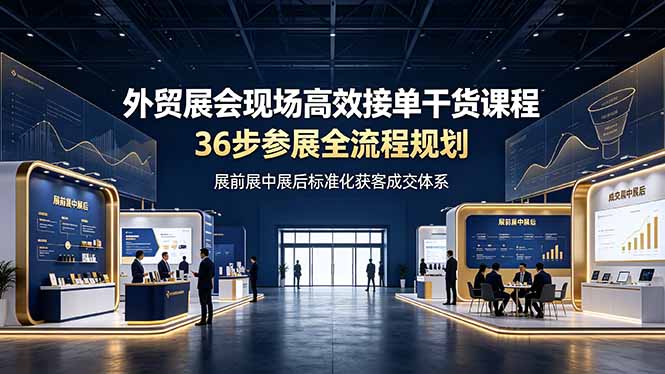 （19157期）外贸展会现场高效接单干货课程，36步参展全流程规划，展前展中展后标准化获客成交体系|无忧资源社