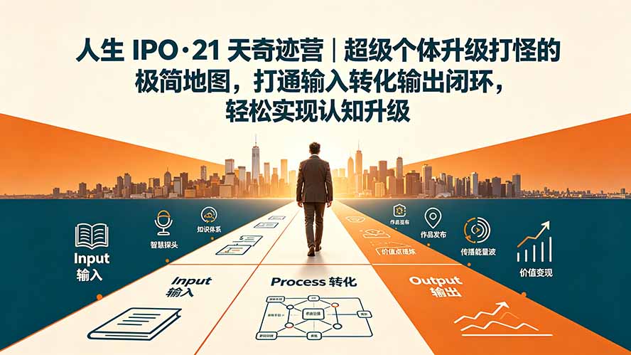 （19532期）人生 IPO-21 天奇迹营｜超级个体升级打怪的极简地图，打通输入转化输出闭环，轻松实现认知升级|无忧资源社