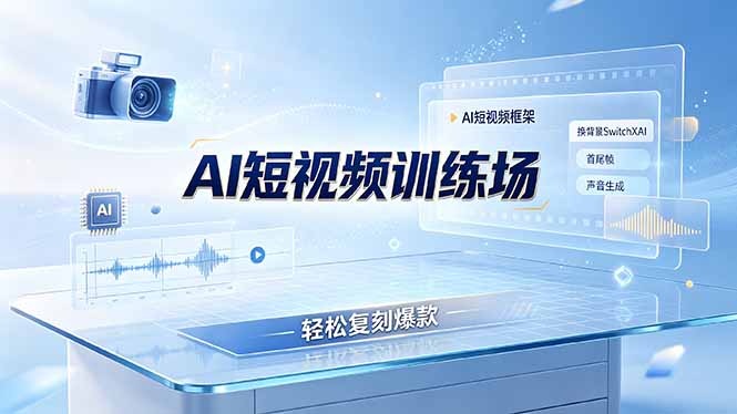（19137期）老陈AI短视频训练场：AI短视频框架+换背景SwitchXAI+首尾帧+声音生成，轻松复刻爆款|无忧资源社