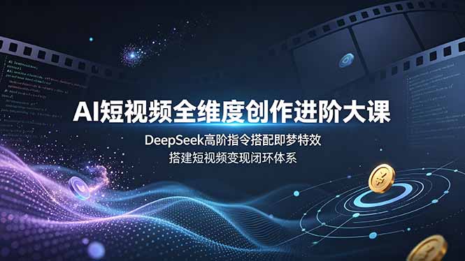 （19153期）AI短视频全维度创作进阶大课，DeepSeek高阶指令搭配即梦特效，搭建短视频变现闭环体系|无忧资源社