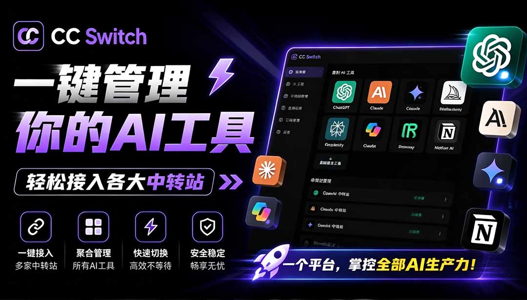 （19335期）一键给Chatgpt、Codex、Claude接入地第三方中转站，CC Switch统一管理你的 AI 编程工具工作流|无忧资源社