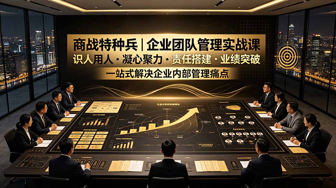 （19534期）商战特种兵｜企业团队管理实战课：识人用人｜凝心聚力｜责任搭建｜业绩突破，一站式解决企业内部管理痛点|无忧资源社