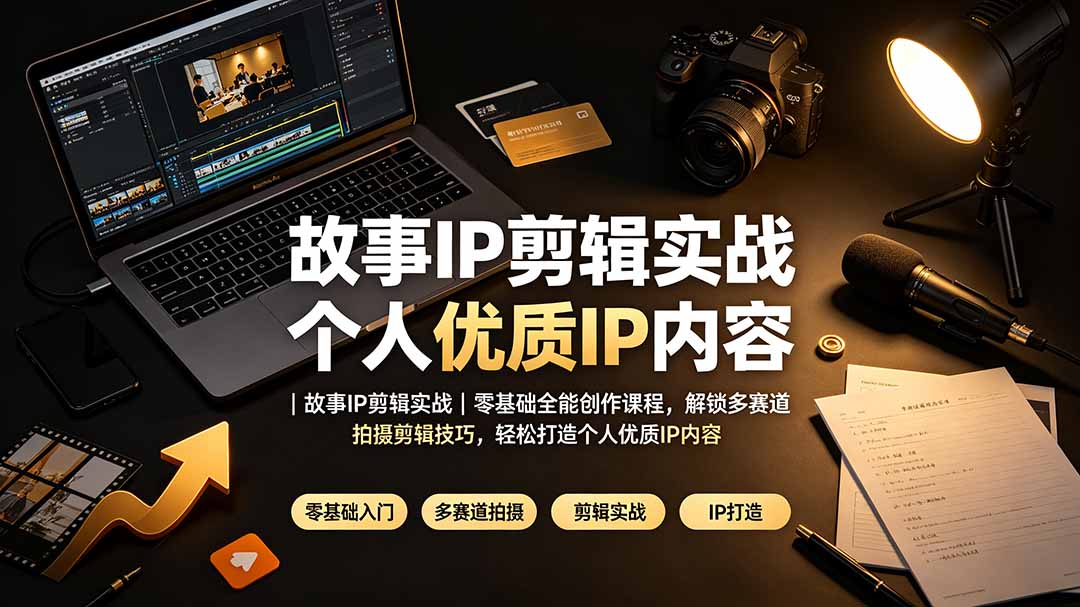 （19550期）故事IP剪辑实战｜零基础全能创作课程，解锁多赛道拍摄剪辑技巧，轻松打造个人优质IP内容|无忧资源社