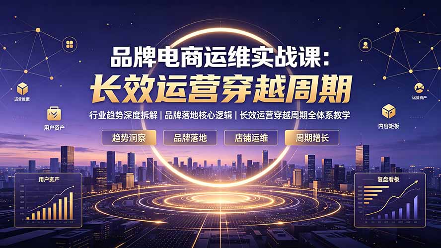 （19340期）品牌电商运维实战课：行业趋势深度拆解｜品牌落地核心逻辑｜长效运营穿越周期全体系教学|无忧资源社