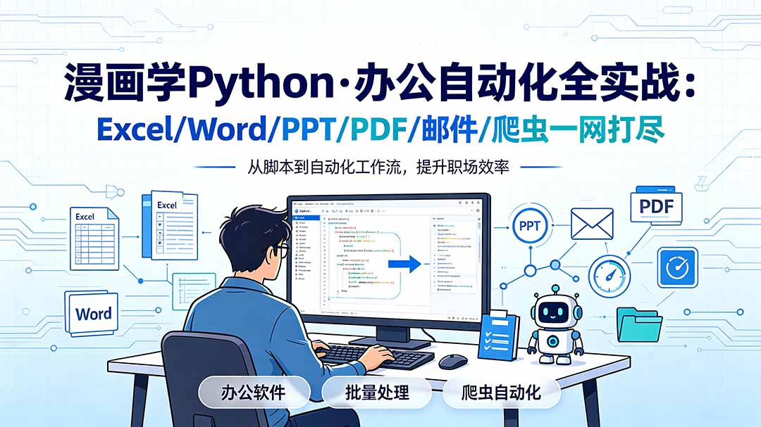 （19270期）漫画学Python·办公自动化全实战：Excel/Word/PPT/PDF/邮件/爬虫一网打尽|无忧资源社