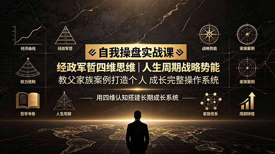 （19398期）自我操盘实战课：经政军哲四维思维｜人生周期战略势能｜教父家族案例打造个人成长完整操作系统|无忧资源社